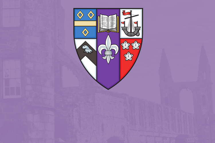 St Mary's coat of arms raised against purple background